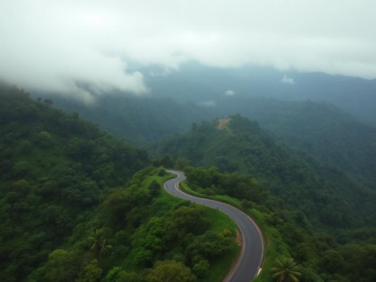 Western Ghats landscape around Monsoon House
